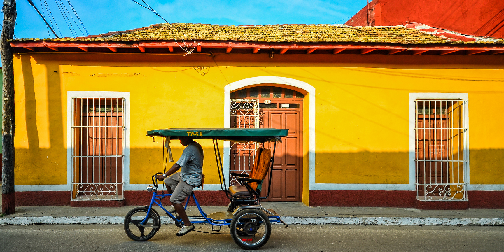 A pedal-powered taxi in Trinidad, Cuba